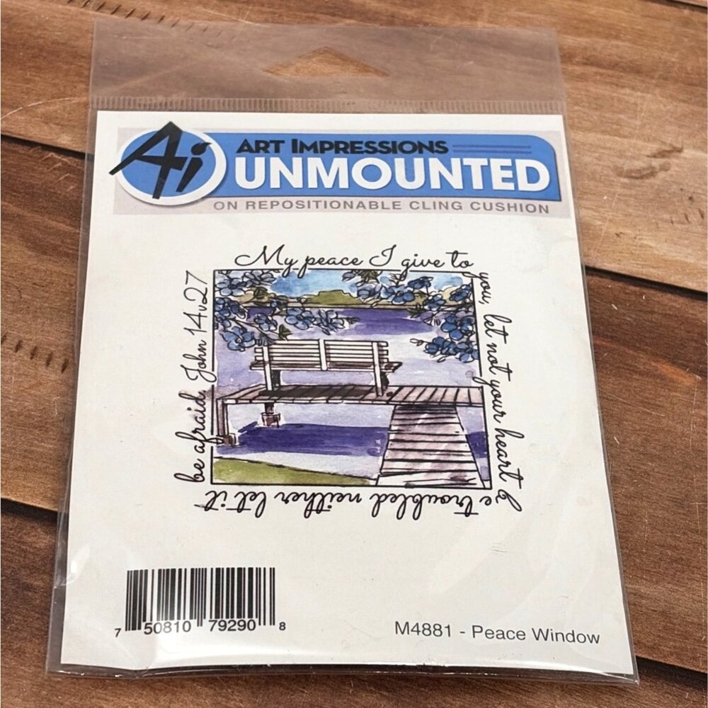 ART IMPRESSIONS M4881 PEACE WINDOW UNMOUNTED RUBBER STAMP JOHN 14v27